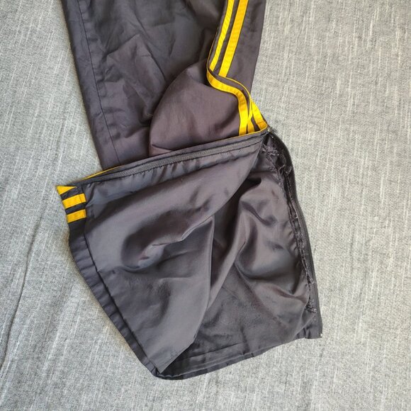 Vintage adidas Track Pants Size XL Charcoal Yellow Mesh Lined Athletic - Picture 6 of 16